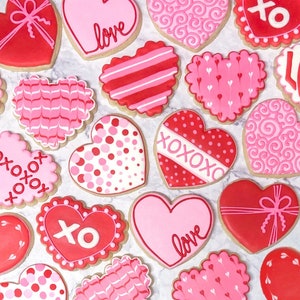 Valentine Heart Sugar Cookies, Valentine&#39;s Day Cookies | One Dozen