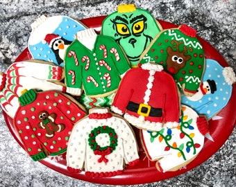 Ugly Sweater Christmas Cookies | One Dozen