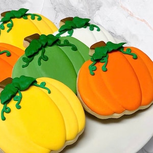 Fall Pumpkin Sugar Cookies, Autumn Pumpkin Cookies | One Dozen