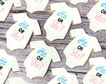 Gender Reveal Sugar Cookies, Baby Cookies, Onesie Cookies | Half Dozen