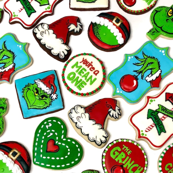 Grinch Christmas Cookies Etsy