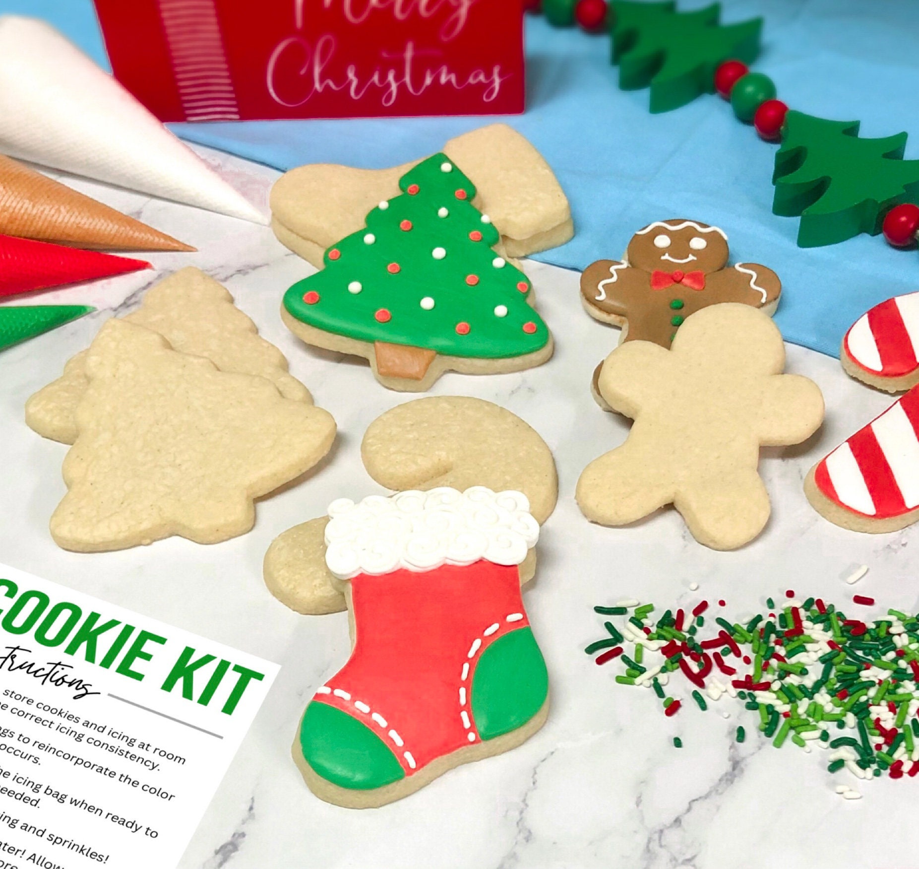 DIY Christmas Cookie Kit - Decorate Your Own Cookies | One Dozen - Etsy
