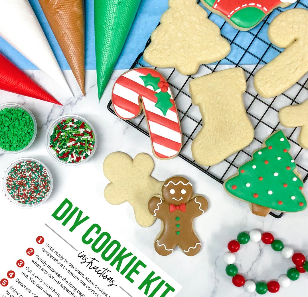 DIY Christmas Cookie Kit Decorate Your Own Cookies One Dozen Etsy