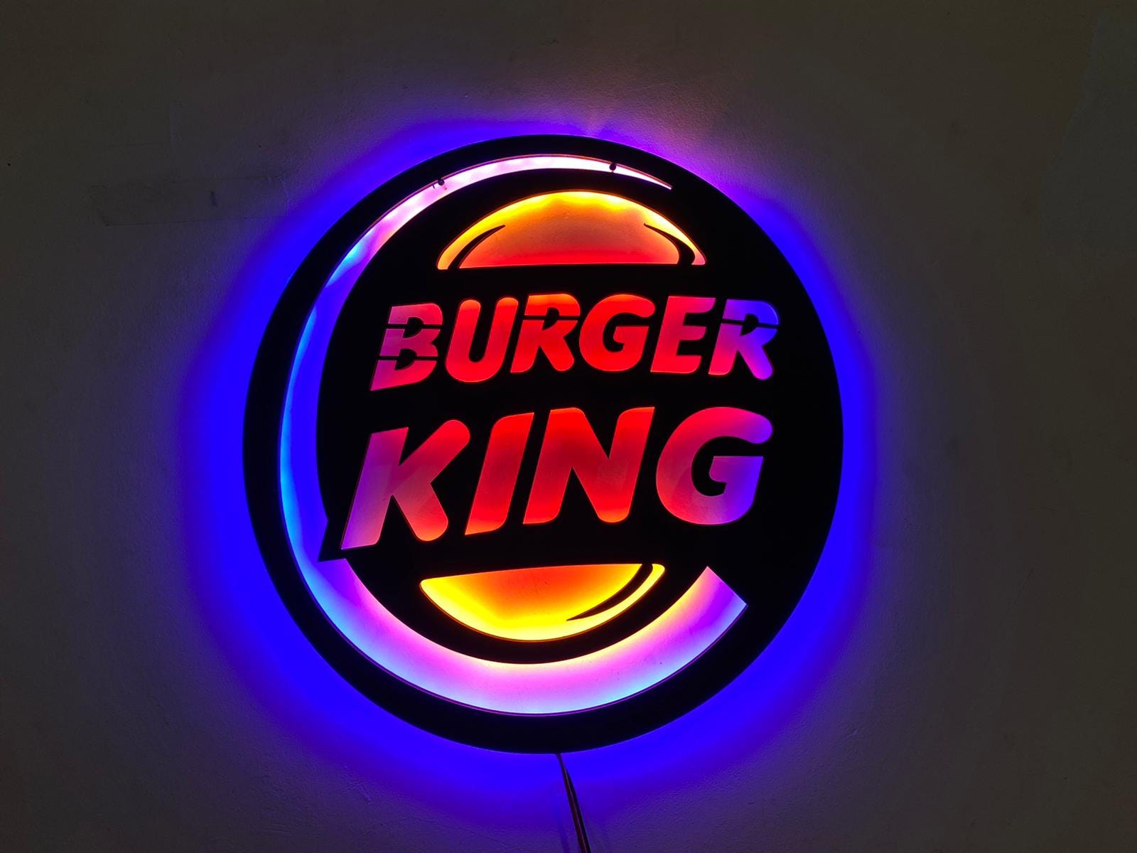 Burger King,burger King Sign,lighted Burger King,office Decor,shop Wall ...