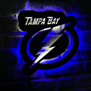 Lightning de Tampa Bay en Floride, fan art, homme des cavernes, décoration lumineuse, cadeau de fan de la LNH, cadeau de Noël