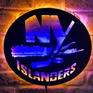New York Islanders, Led Hockey Lampe, Benutzerdefinierte Nachtlicht Lampe, NHL Zeichen, Wanddekor Zeichen, Hockey Wandschild