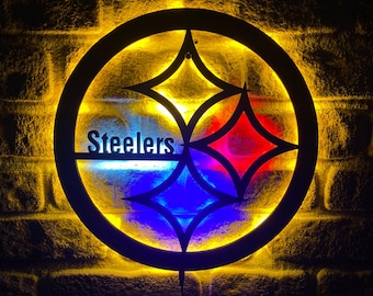 Pittsburgh AFC NFL Fan Art Steelers Fan Gift Wall Sign Afc Nfl Fan Gift Man Cane Christmas Gift