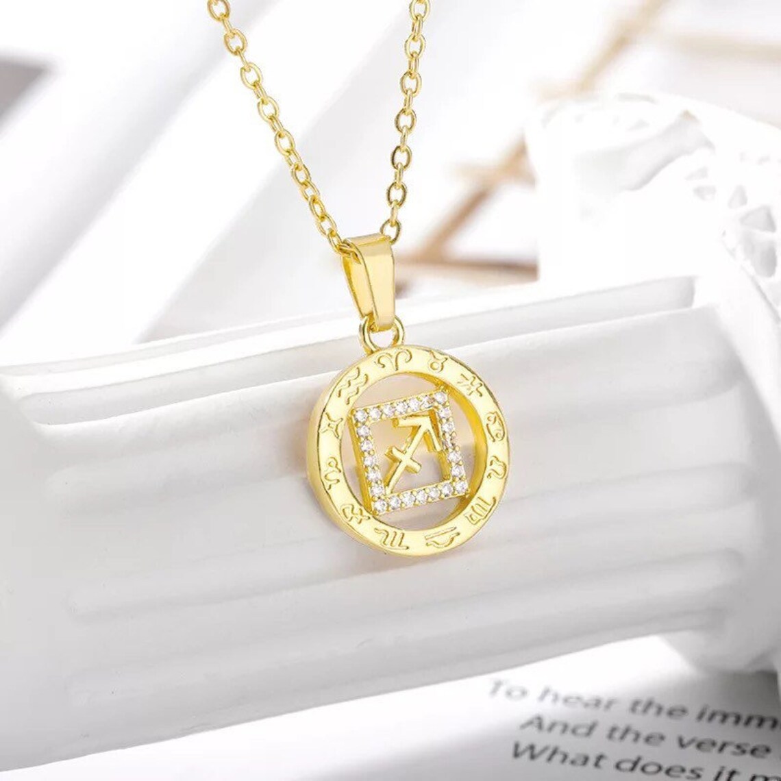 Gold zodiac sign necklaces stainless steel/Men astrology Etsy