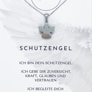 Guardian angel stainless steel with positive message necklace angel protection chain lucky charm angel chain protection chain