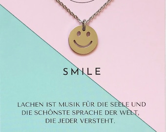 Emoji Necklace Stainless Steel Smile Smiley Chain Jewelry Laugh Smile