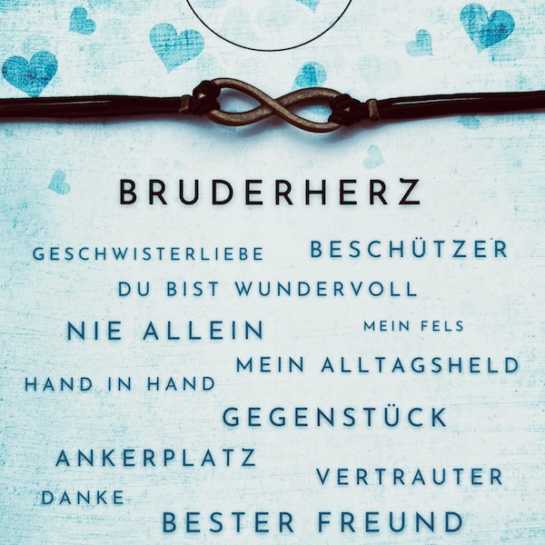 Bruderherz Armband Unendlichkeit Infinity Familie Bruder positive Botschaft