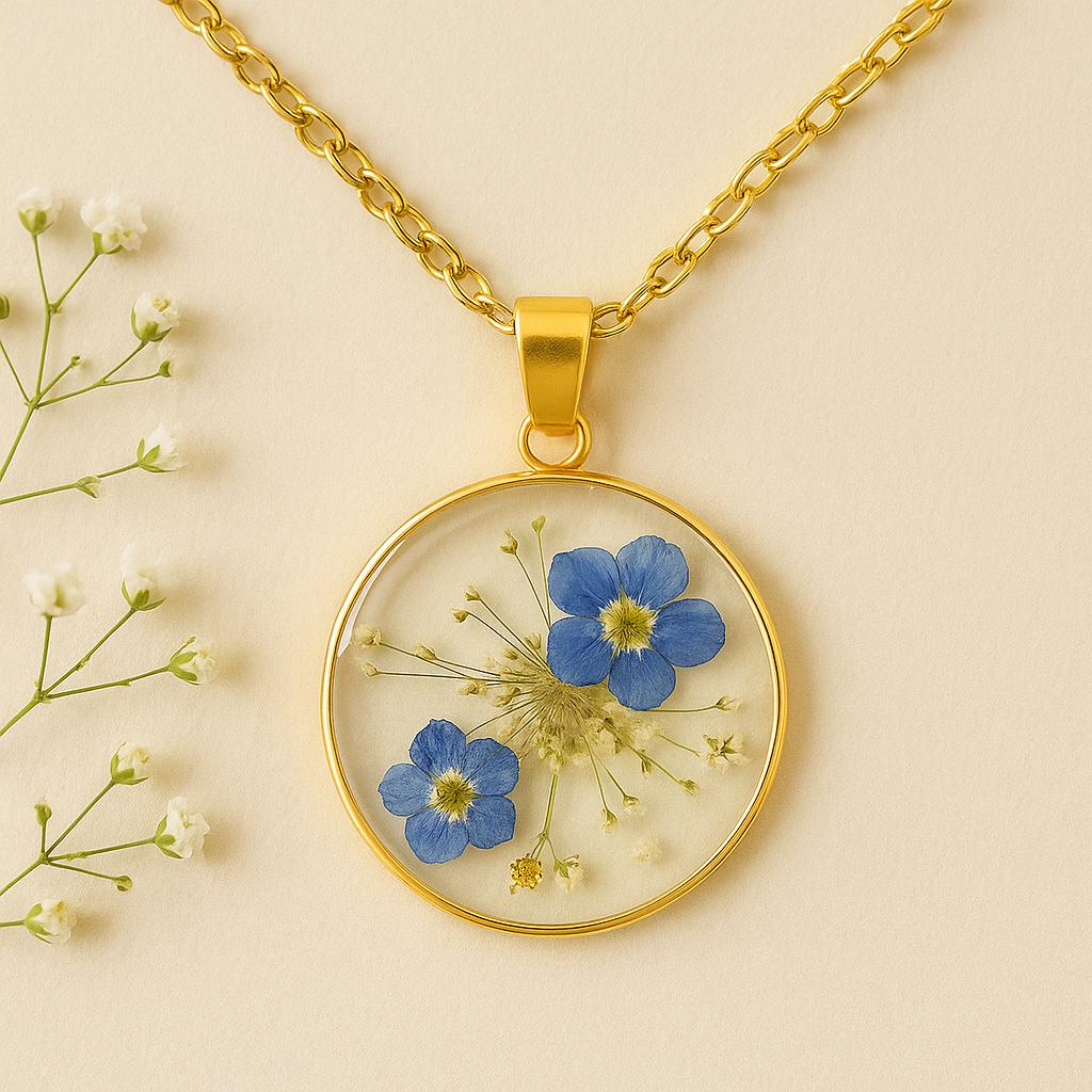 Handgefertigter schmuck aus echten blumen