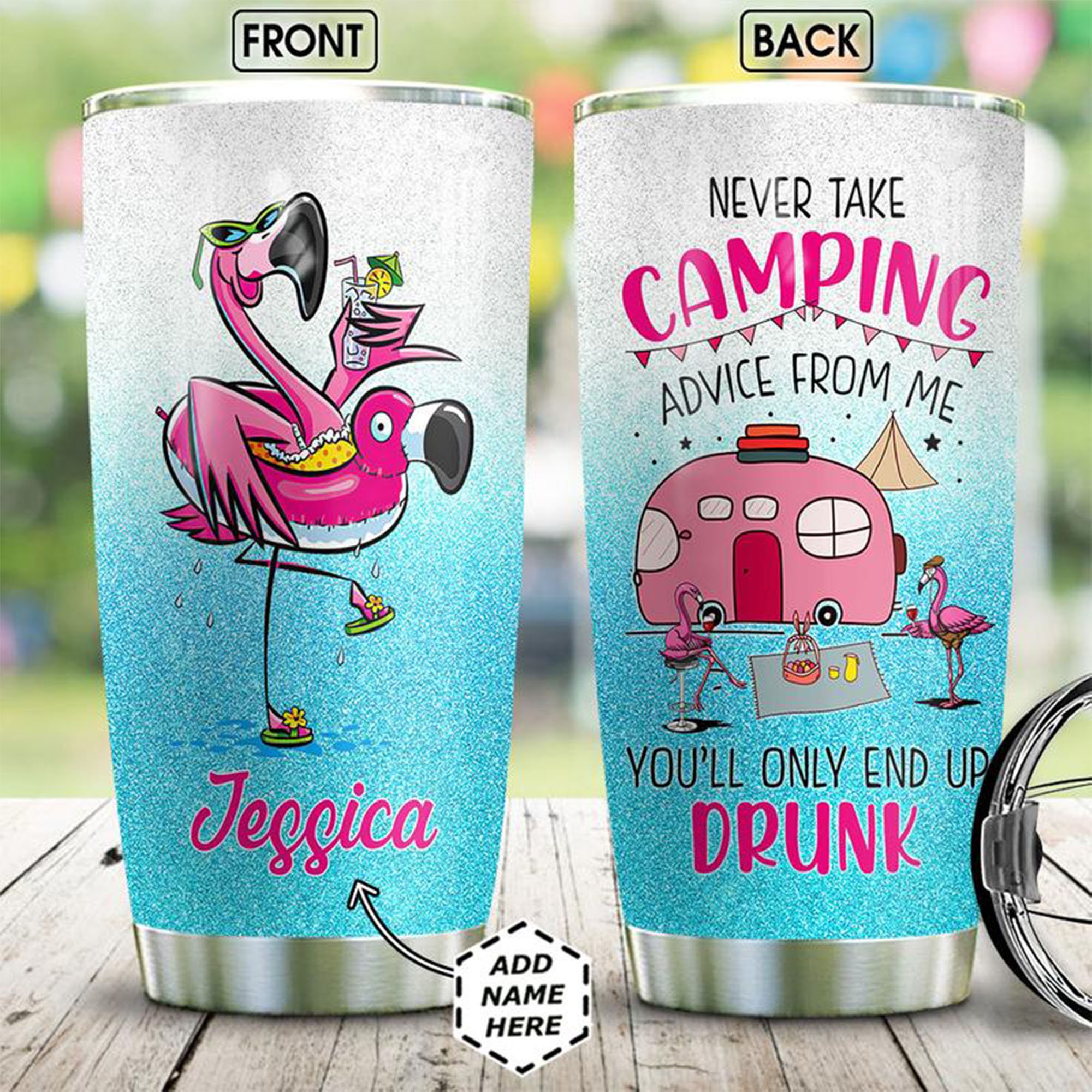 Personalized Camping Tumbler Take Camping Advice From Me Etsy