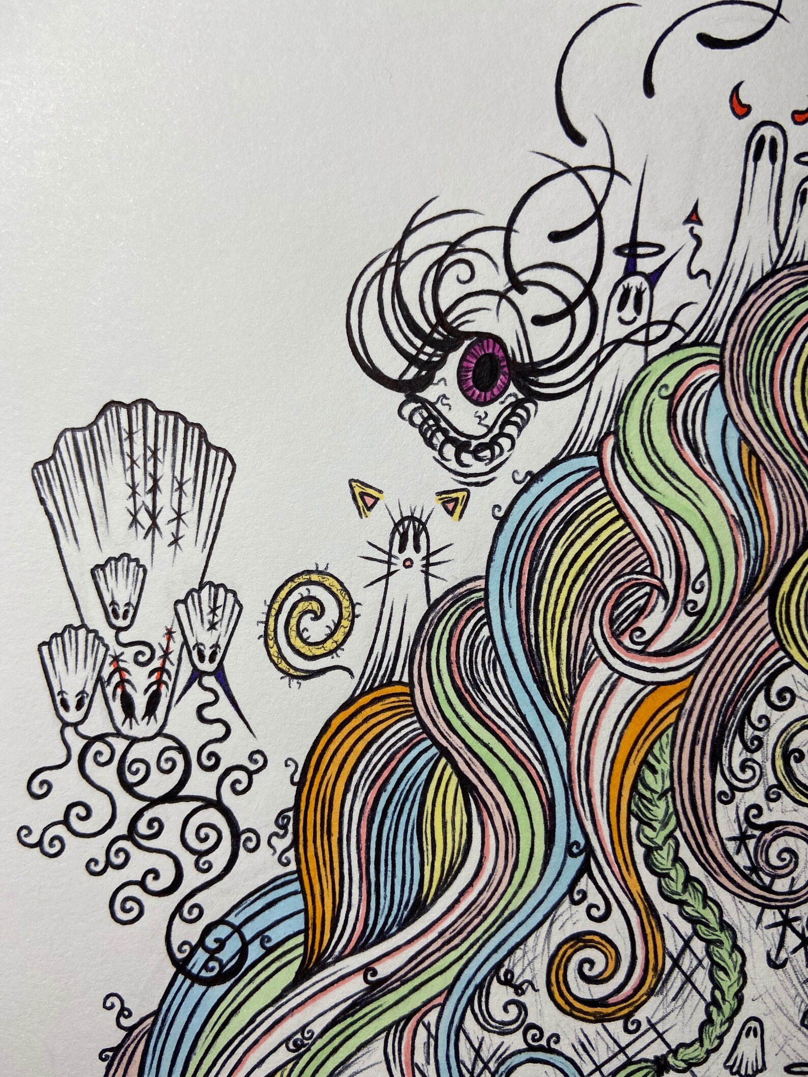 Creepy Unicorn Art, Creepy Art Prints, Spooky Art Unicorn, Dark