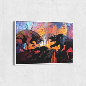 Bull vs Bear Wall Art, Motivational Wall Art, Motivational Canvas, Inspirational Wall Art, Motivation Wall Art, Motivational Canvas Print, Office Wall Art, Motivational Artwork, Motivational Quotes Wall Art, Gym Wall Art, Canvas Wall Decor, Positive Affirmation Art, Wall Hangings for Office