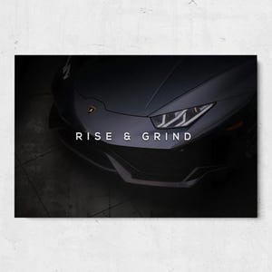 Rise and Grind Wall Art Motivational Canvas Inspirational Canvas Print for Gym Office Home Decor Hustle Quote Gift for Entrepreneurs Mindset