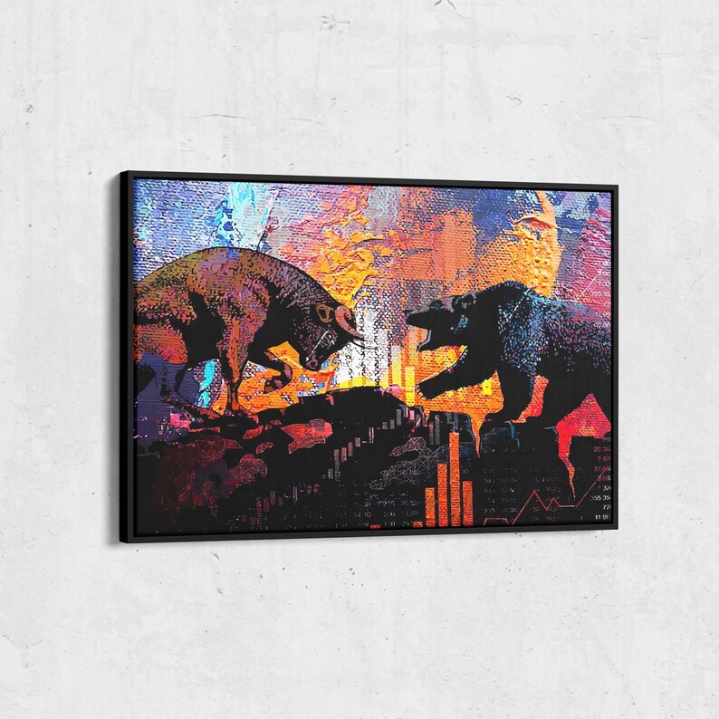 Bull vs Bear Wall Art, Motivational Wall Art, Motivational Canvas, Inspirational Wall Art, Motivation Wall Art, Motivational Canvas Print, Office Wall Art, Motivational Artwork, Motivational Quotes Wall Art, Gym Wall Art, Canvas Wall Decor, Positive Affirmation Art, Wall Hangings for Office