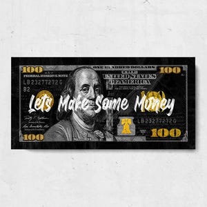 Let&#39;s Make Some Money Wall Art Motivational Canvas Inspirational Canvas Print for Office Gym Hustle Quote Decor Gift Entrepreneur Mindset