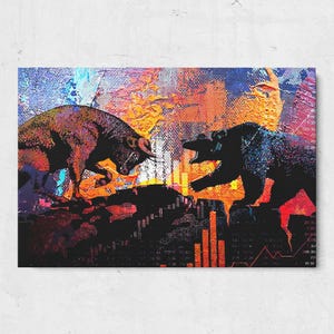 Bull vs Bear Wall Art, Motivational Wall Art, Motivational Canvas, Inspirational Wall Art, Motivation Wall Art, Motivational Canvas Print, Office Wall Art, Motivational Artwork, Motivational Quotes Wall Art, Gym Wall Art, Canvas Wall Decor, Positive Affirmation Art, Wall Hangings for Office