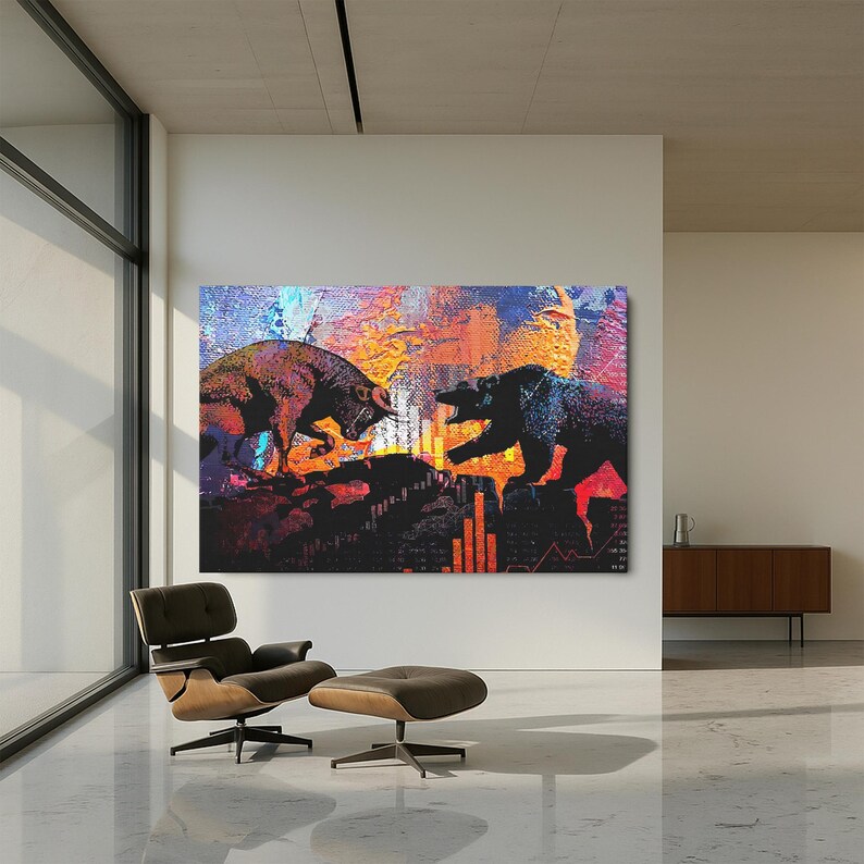 Bull vs Bear Wall Art, Motivational Wall Art, Motivational Canvas, Inspirational Wall Art, Motivation Wall Art, Motivational Canvas Print, Office Wall Art, Motivational Artwork, Motivational Quotes Wall Art, Gym Wall Art, Canvas Wall Decor, Positive Affirmation Art, Wall Hangings for Office