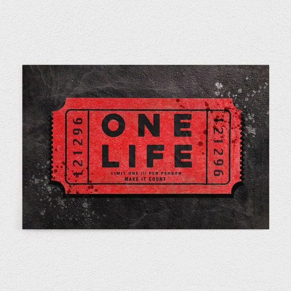 One Life - motivierende und inspirierende Leinwand für Unternehmer, Dekor für Büro, Wohnzimmer oder Arbeitsplatz