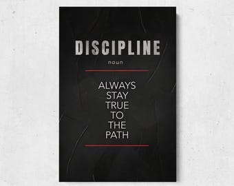 Discipline Definition Motivational Wall Art Canvas Print Inspirational Quote for Office Gym Home Decor Mindset Artwork Entrepreneur Gift