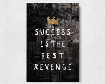 Success Is The Best Revenge Wall Art Motivational Canvas Inspirational Canvas Print for Office Gym Decor Entrepreneur Gift Quote Artwork
