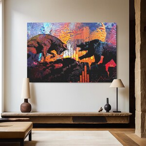 Bull vs Bear Wall Art, Motivational Wall Art, Motivational Canvas, Inspirational Wall Art, Motivation Wall Art, Motivational Canvas Print, Office Wall Art, Motivational Artwork, Motivational Quotes Wall Art, Gym Wall Art, Canvas Wall Decor, Positive Affirmation Art, Wall Hangings for Office