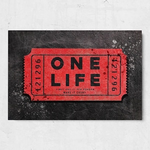 One Life Wall Art Motivational Canvas Print Inspirational Quote for Office Decor Gym Home Workspace Mindset Artwork Gift for Entrepreneurs