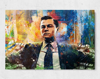 The Wolf of Wall Street Wall Art Motivational Canvas Inspirational Print for Office Decor Entrepreneur Gift Hustle Quote Money Mindset