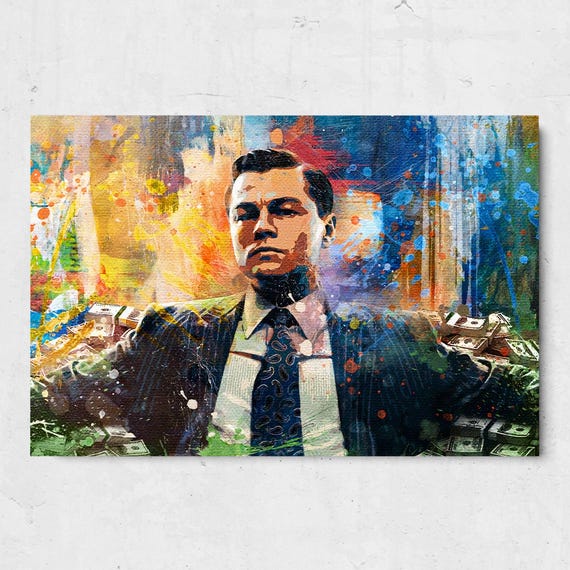 The Wolf of Wall Street Wall Art Motivational Canvas Inspirational Print for Office Decor Entrepreneur Gift Hustle Quote Money Mindset