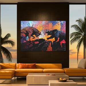 Bull vs Bear Wall Art, Motivational Wall Art, Motivational Canvas, Inspirational Wall Art, Motivation Wall Art, Motivational Canvas Print, Office Wall Art, Motivational Artwork, Motivational Quotes Wall Art, Gym Wall Art, Canvas Wall Decor, Positive Affirmation Art, Wall Hangings for Office