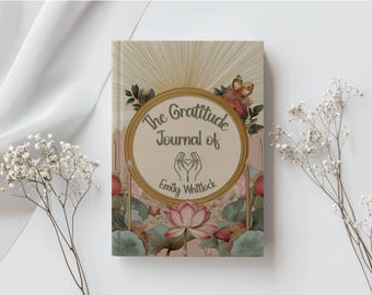 Personalized Gratitude Journal for Women Custom Thankful Notebook for Daily Reflection Gift Mindfulness Diary Self Care Girl Writing Book