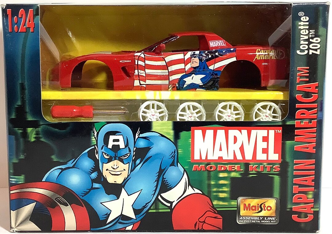 Marvel Model Kits 124 Captain America Corvette Z06 Etsy
