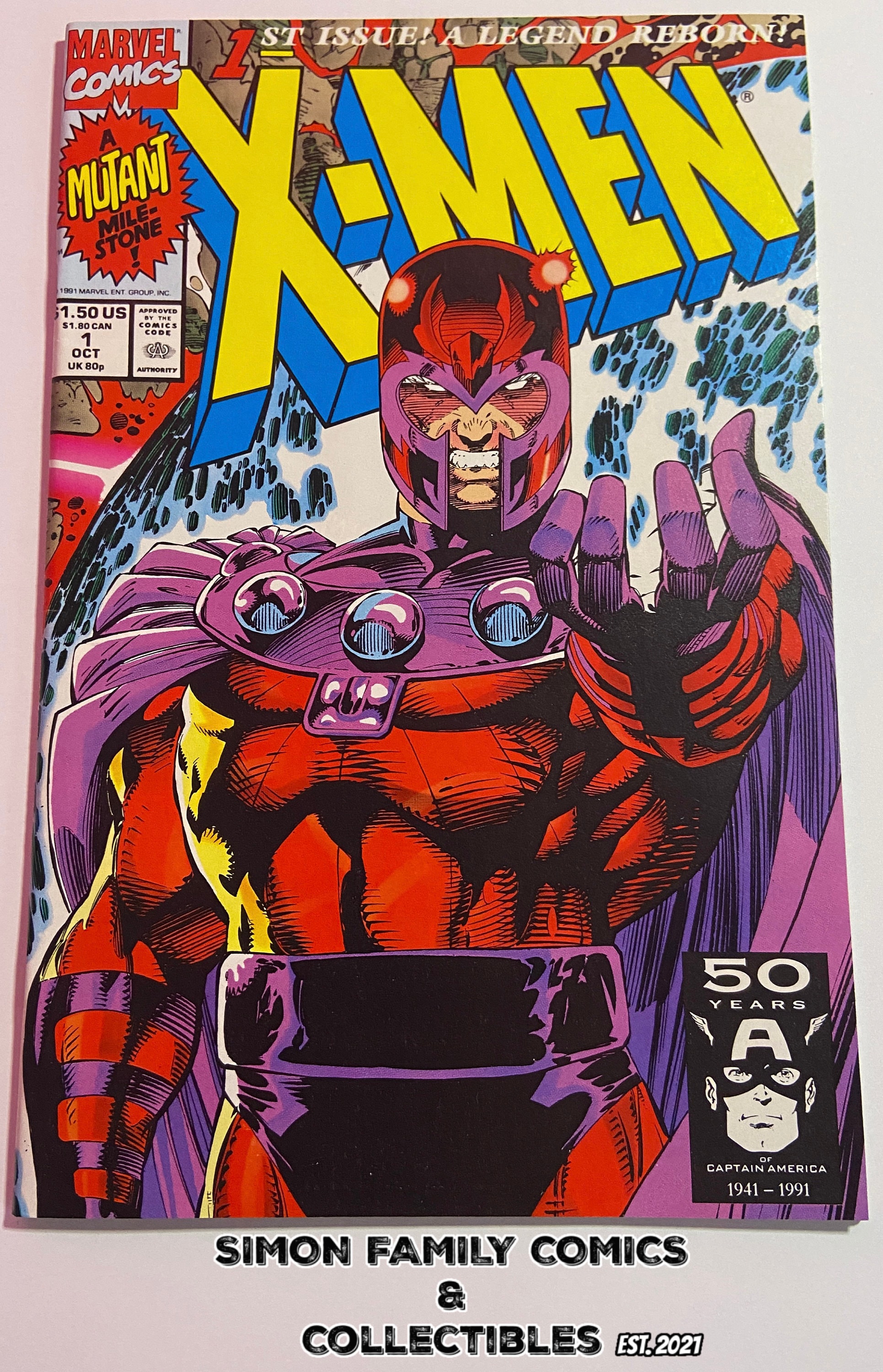 Xmen 1 Cover 1991 Jim Lee VF/NM White Pages Etsy