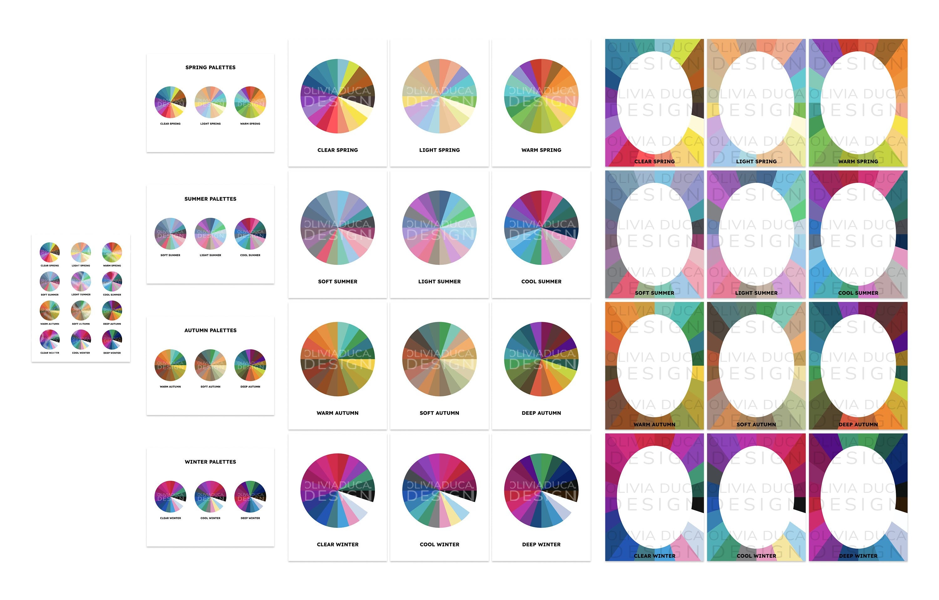 Color Analysis Kit 12 Season Color Palettes. DIY Swatches, Drapes