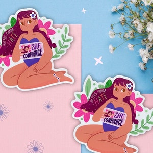 Pegatina brillante hecha a mano que los odiarán, pegatina de confianza en uno mismo, eres fuerte, regalos feministas