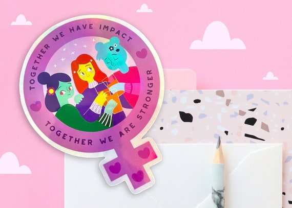 Together we are stronger holographic sticker