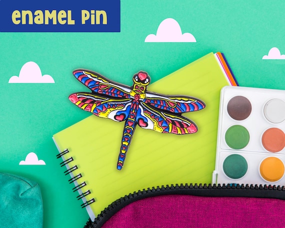 Vibrant dragonfly enamel pin