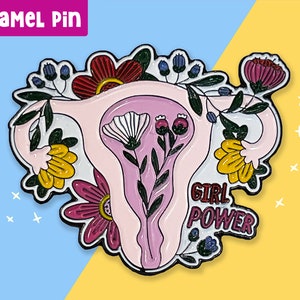Blooming Uterus Enamel Pin, Reproductive rights pin, Pro choice gifts, floral ovaries, no uterus no opinion, mind your own uterus