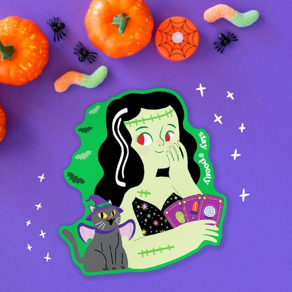 Bride of Frankenstein halloween glossy sticker