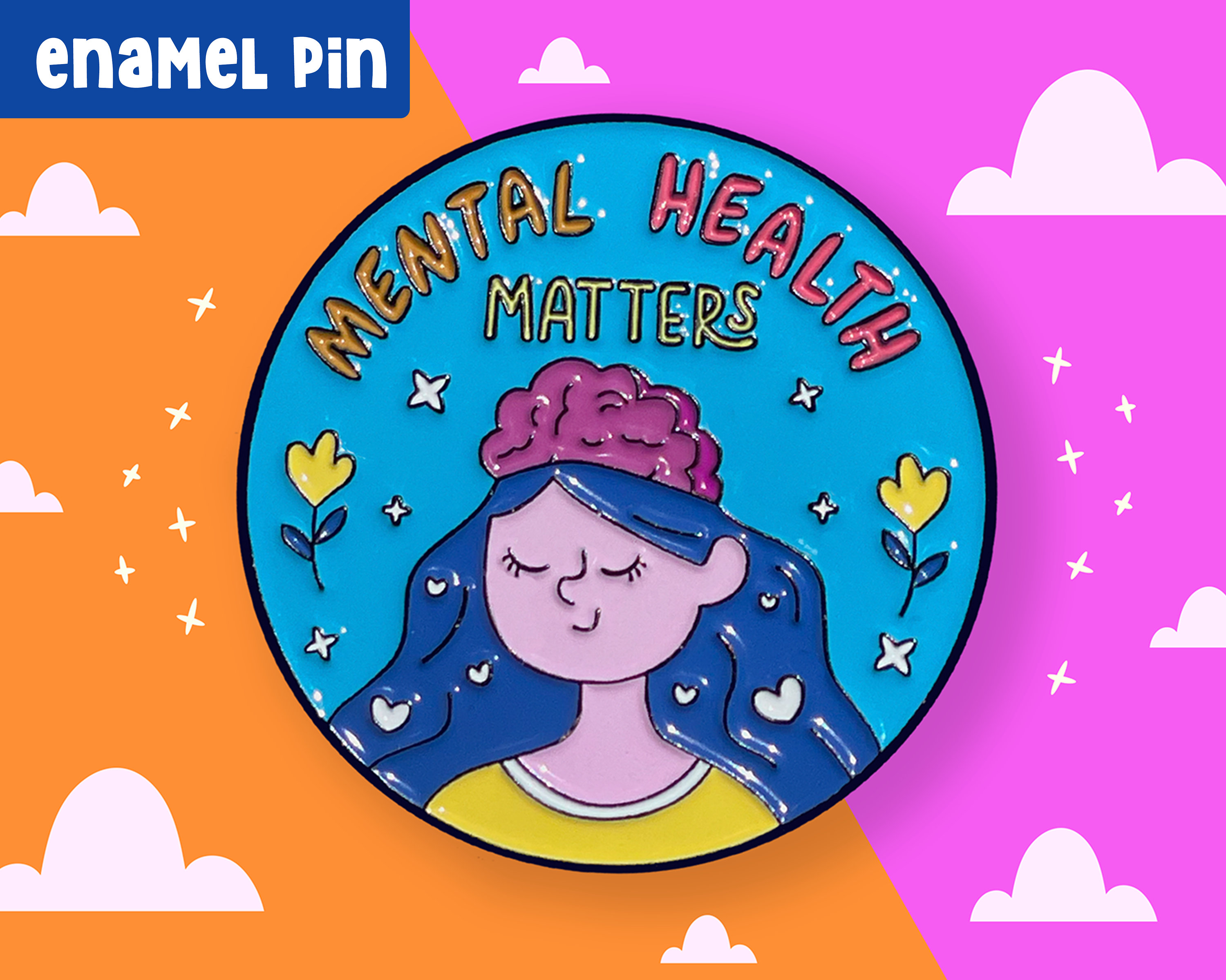 Mental Health Matters Enamel Pin, Asking for help is okay, ADHD handmade pin, Autism pin, mental health advocate