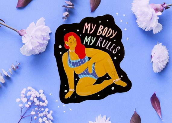 Body autonomy empowerment glossy sticker