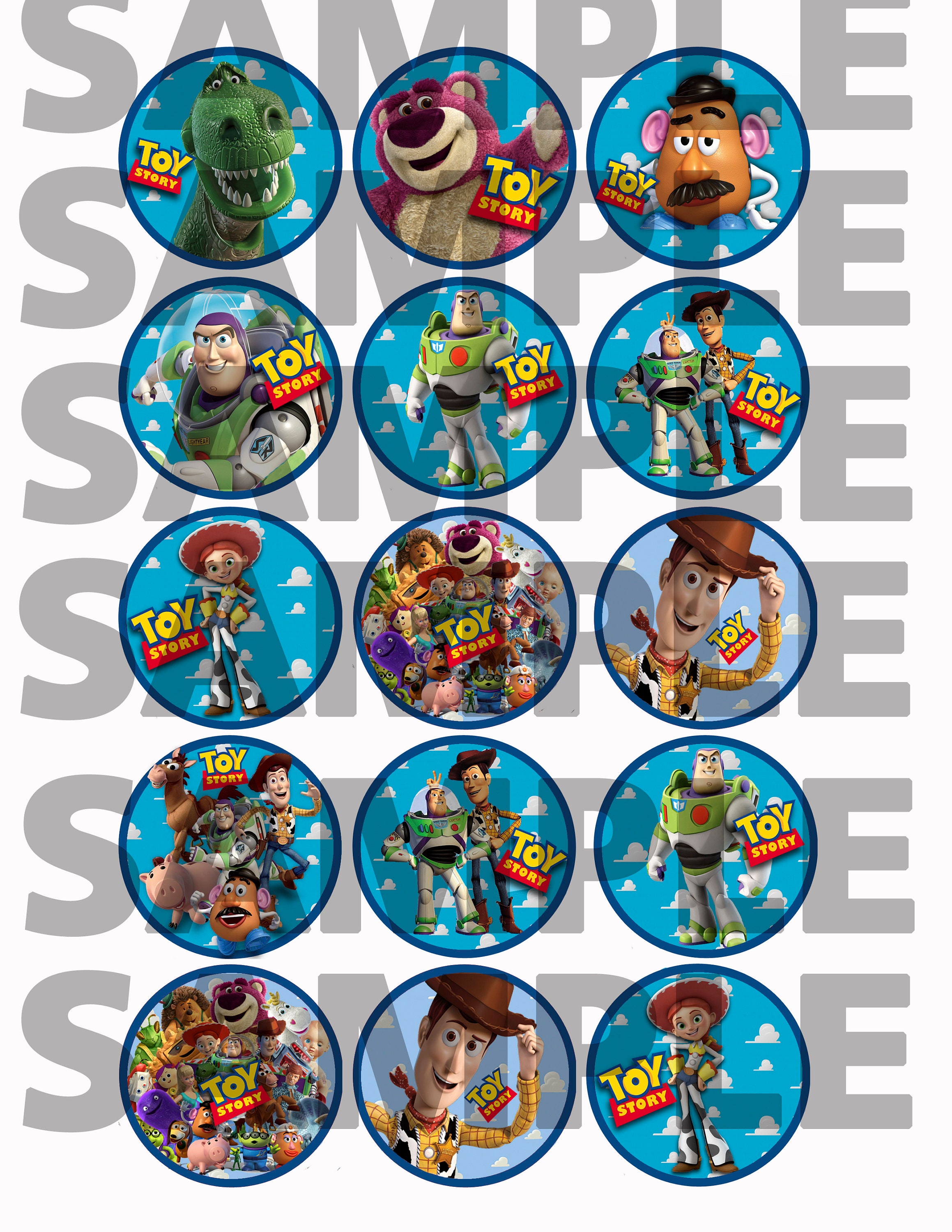 INSTANT DOWNLOAD Toy Story Cupcake Toppers Printable Toy Etsy