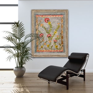 Elegant Handmade Indian Wall Art: Kalamkari & Madhubani Folk Art Watercolor Painting - Large 22X30 Inches
