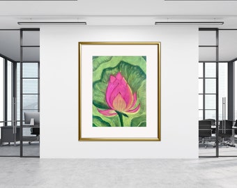 The Lotus pastel painting