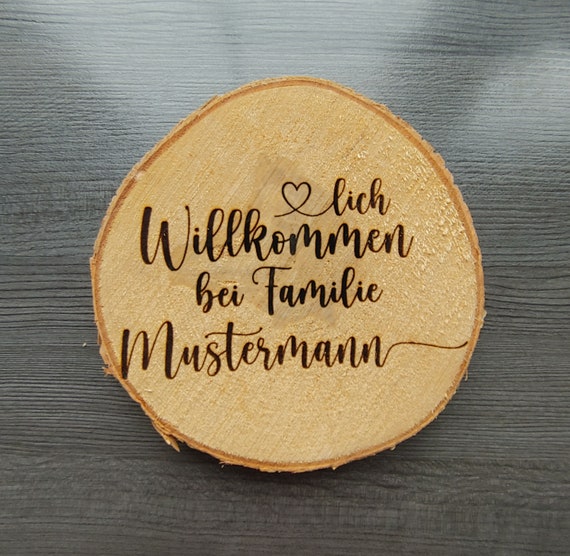 Tree Disc 29 Cm Door Sign Welcome to Family or Desired Text Tree Disc 29 Cm Door Sign Welcome to Family or Desired Text