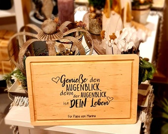 Schneidebrett personalisiert mit Gravur - groß 30cm Holz individuell Geschenk Geburtstag Weihnachten Kochen Küche Schneidbrett