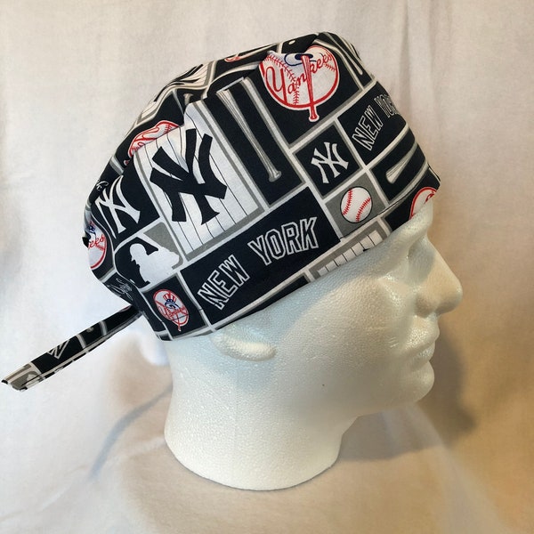 New York yankee scrub hat with ties, MLB, baseball