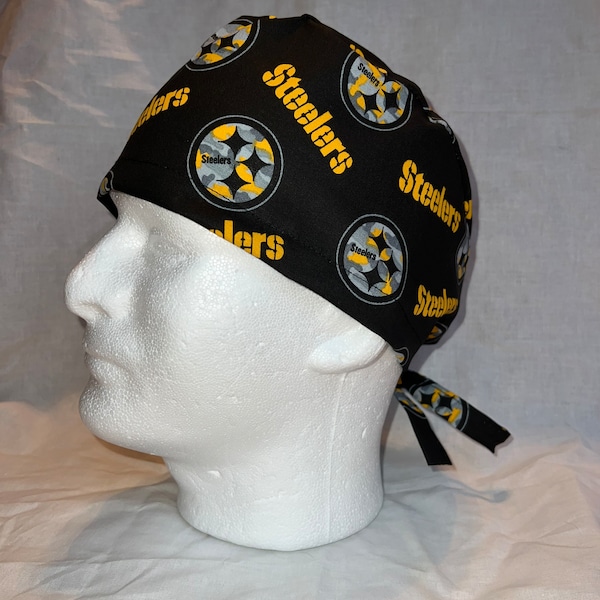 Pittsburgh Steelers NFL scrub hat, scrub cap, surgical hat, black, gold, football